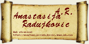 Anastasija Radujković vizit kartica